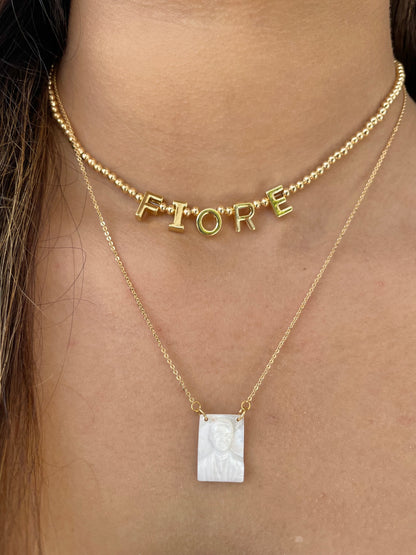 PERSONALIZED GOLD BEAD NECKLACE